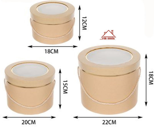 Round Gift Boxes Set of 3 Forhome 674577 Home