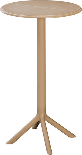 Tisch Bar für kleine Außenbereiche Stabil Terrin Cappuccino 60x60x106cm
