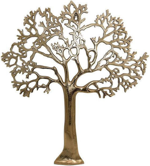 Fylliana Διακοσμητικό Τοίχου Tree Χρυσό από Μέταλλο 60x3x55cm