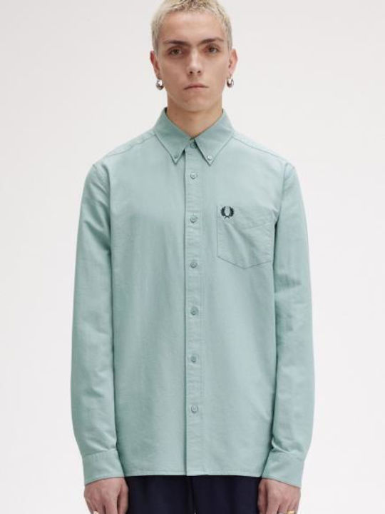 Fred Perry Ανδρικό Πουκάμισο Silver Blue