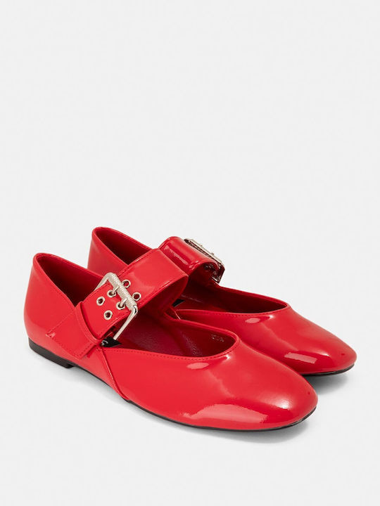 Damen Ballerinas aus Lackleder in Rot Farbe