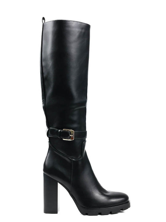 Black Women's High Leather Boots