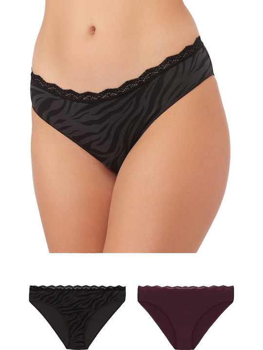 Minerva Fimelle Femei Slip 2Pack Bordeaux-Anthr...