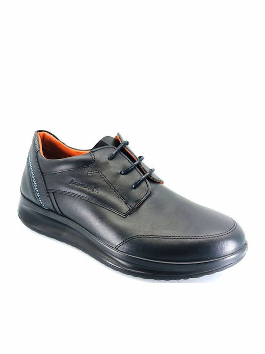 Boxer Leder Herren Freizeitschuhe Schwarz