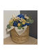 Buchet Din Flori Și Plante Artificiale Decorative Albastre În Cutie Themagio