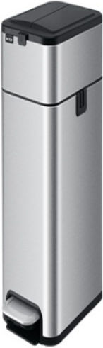 Delta Cleaning Inox Καλαθάκι Μπάνιου Soft Close 9lt Ασημί