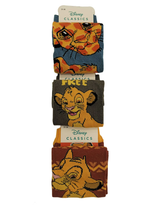 Disney Kids' Socks Knee-High Lion King Colorful 3 Pairs