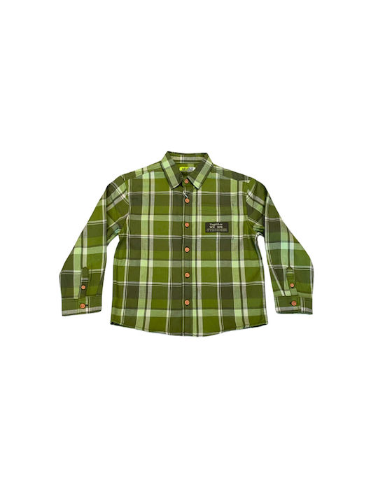 Losan Kids Checked Shirt Green