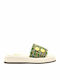 Leather Women's Flat Sandals Flatforms in Beige Color