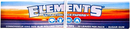 Elements Χαρτάκια Στριφτού Τσιγάρου Slim King Size με Τζιβάνες 33 φύλλα 1τμχ