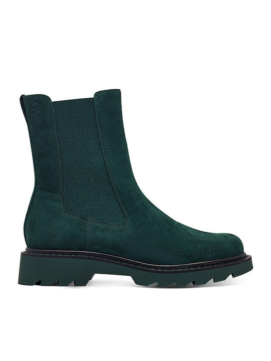 Leather Women's Chelsea Boots Green