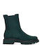 Leather Women's Chelsea Boots Green