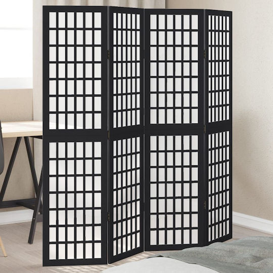 vidaXL Decorative Room Divider Wooden with 4 Panels 140x160cm