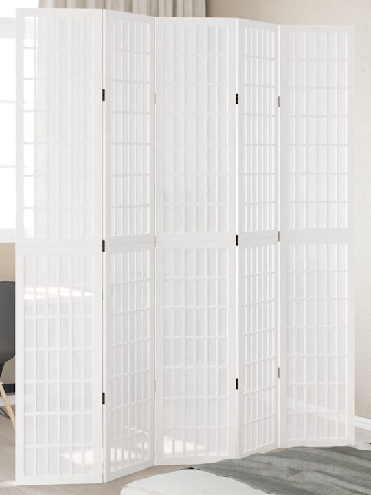 vidaXL Dekorativer Raumteiler Hölzernes mit 5 Paneelen 175x220cm
