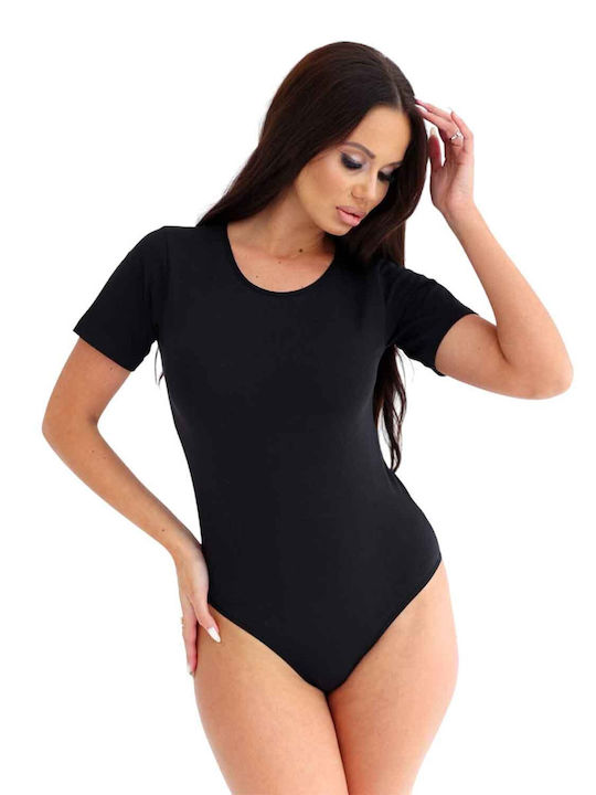Kota Ic Giyim Short Sleeve Bodysuit Slim Fit Black