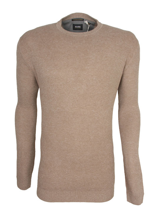 Double Men's Long Sleeve Blouse Beige