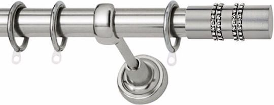 Metalic Galerie pentru perdele Firenze Strass Simplu Φ25mm 160buc Nikel satin