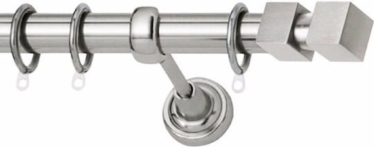 Metallisch Vorhangstange Sierra Doppel mit Stange Φ25mm 180cm Nickel Satin
