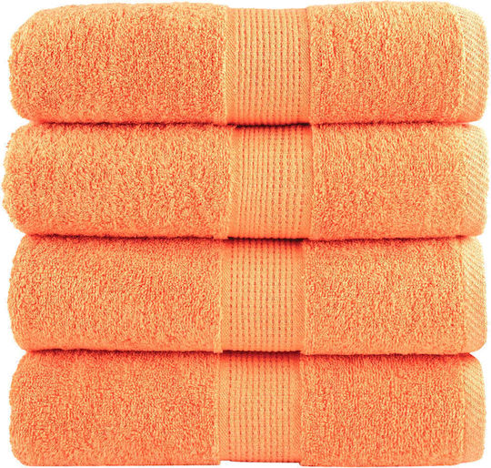 vidaXL Bath Towel Set 4pcs Orange Weight 600gsm