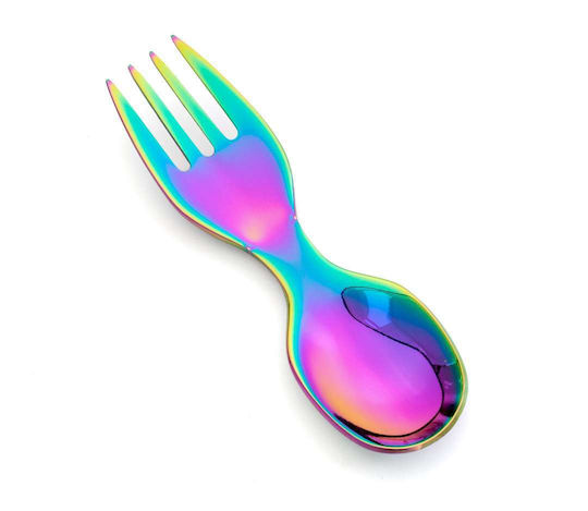 Lekkabox Baby Set mit Gabel Mini Spork aus Metall Rainbow
