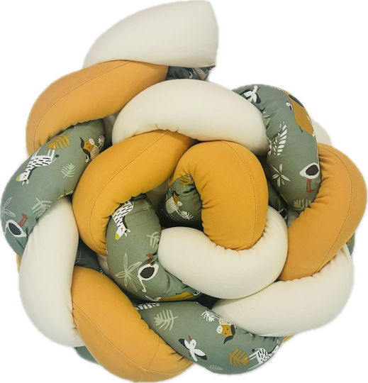 Baby Star Crib Bumpers Braided Inside Khaki - Ecru 19x200cm