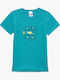 Minerva Power Saving Kids' Undershirt Short-sleeved Turquoise