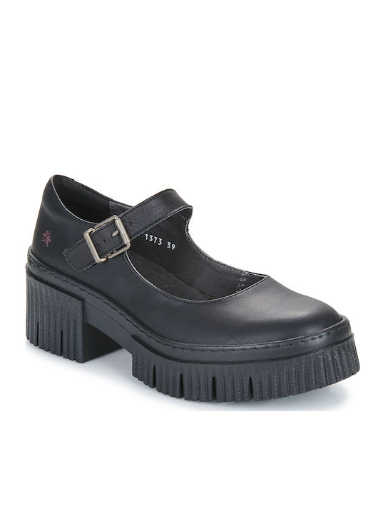 Pumps mit Plateau mit Riemchen Schwarze