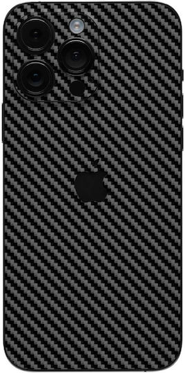 Gams Rückseitenfolie Premium Vinyl Skin Back Plate für iPhone 15 Pro Max Carbon Fiber Black