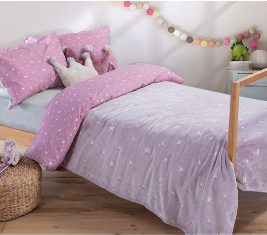 Nef-Nef Homeware Decke Kinderbett Interstellar Vlies Rosa Rose 110x150cm