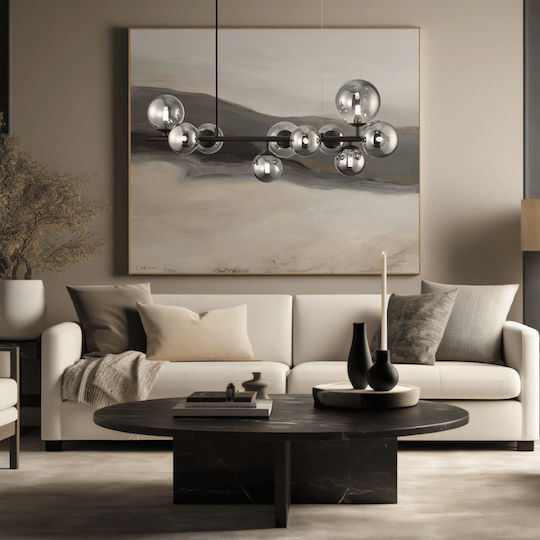 Eko Light Κρεμαστό Φωτιστικό Μαύρο για 10 Λαμπτήρες G9 80εκ.