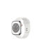 Curea din silicon Thd compatibilă cu Apple Watch 46 mm seria 10 Apple Watch SE 44 mm M L albă