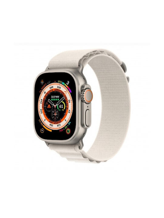 Curea Smartwatch Thd Alpine Loop Apple Watch Ultra2 49 Mm Apple Watch 46 Mm Seria 10 Mărime Universală Cataramă Gri Crem