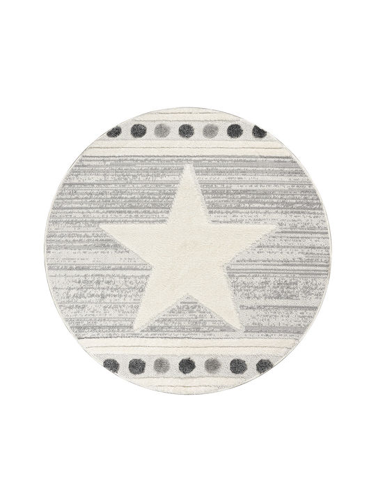Beauty Home Kids Rug Gri Round with Diameter 160cm Thickness 20mm
