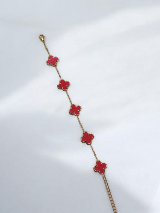 Women's Chain Bracelet with Cross Design in Gold Plated Stainless Steel