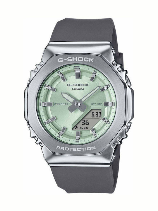 Casio G-shock Мъжки Часовник 40.5mm Хронограф На Батерия Сив Неръждаем Стоманен Гривна