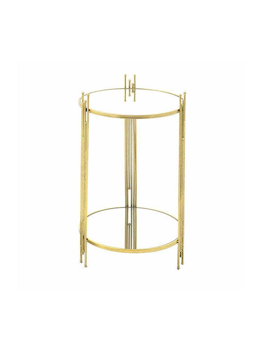 Round Side Table Glass Gold L41xW41xH67cm