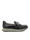 Leather Women's Loafers in Black Color