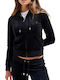 Women's Sweatshirt Jacket Velvet Hooded Black