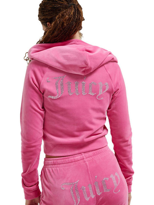 Juicy Couture Jachetă hanorac pentru femei Catifea Cu glugă