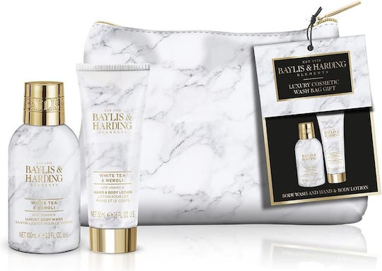 Baylis & Harding Elements White Tea & Neroli Luxury Skin Care Set for Moisturizing & Body Cleaning