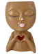 Übertopf Kunststoff Beige 16.5x16.5x9εκ.