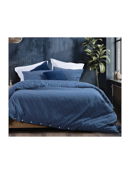 Nef-Nef Homeware Duvet Cover Set Cotton Queen with 2 Pillowcases 240x220 Nau Coast Navy