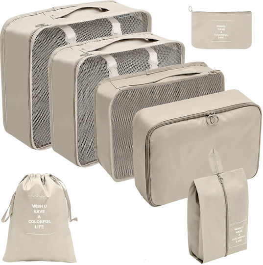 R&j Travel Organizer Set 7 Pieces Beige