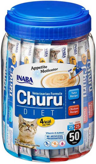 Inaba Churu Diet Cat Treats with Chicken Ton for Elderly Cats 1pc 14gr