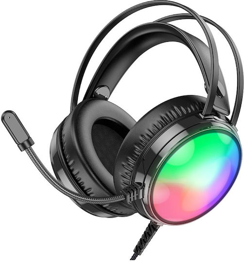 Borofone BO108 Flame Over Ear Gaming Headset με σύνδεση 3.5mm / USB
