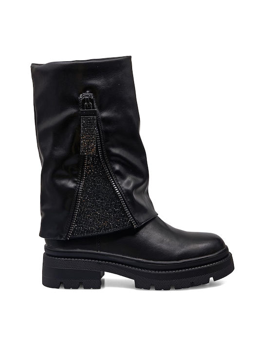 Exe Synthetic Leather Women's Boots Black