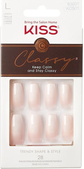 Kiss Nail Tips in Pink Color 28pcs