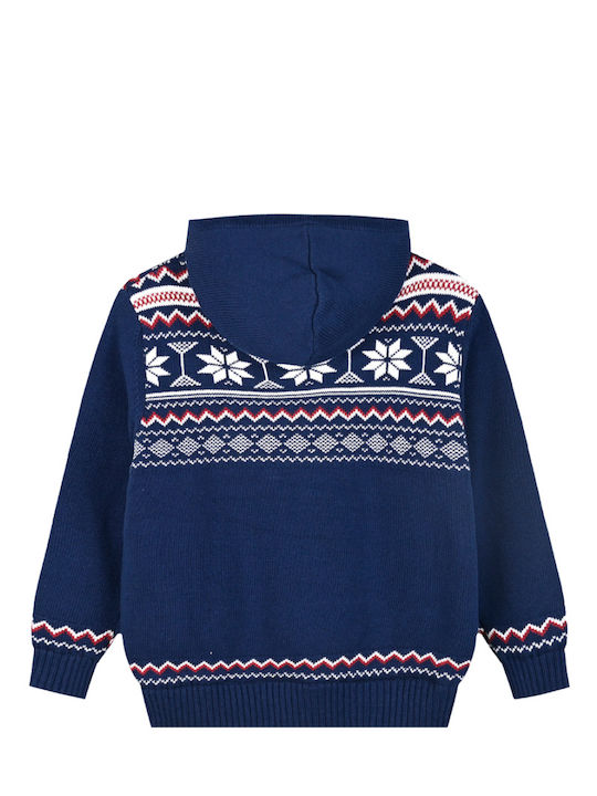 Energiers Kids Cardigan Knitted with Hood Blue