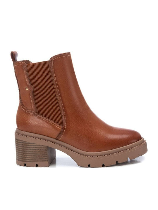 Leder Stiefeletten Damen Braun