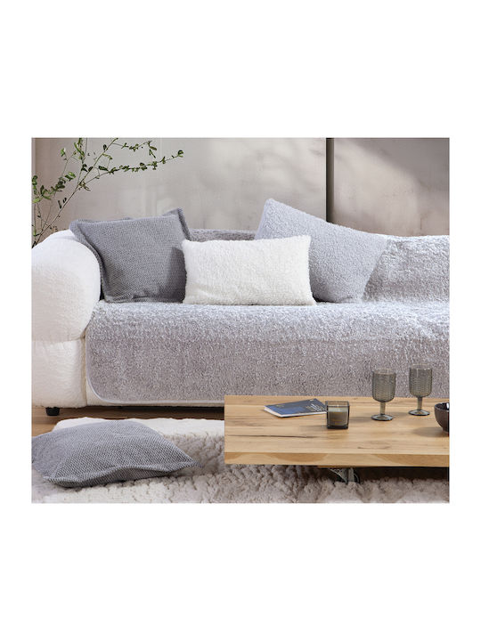 Nef-Nef Homeware Ριχτάρι Τριθέσιου Καναπέ Vanjel 150x300εκ. Silver 034621